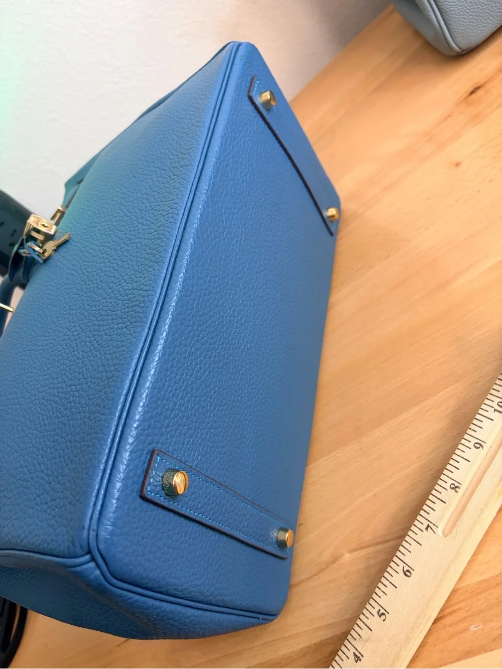 Teal Togo Top-Handle Satchel GHW VINTAGE PLK 68 lock Colvert Bleu de Prusse 35CM